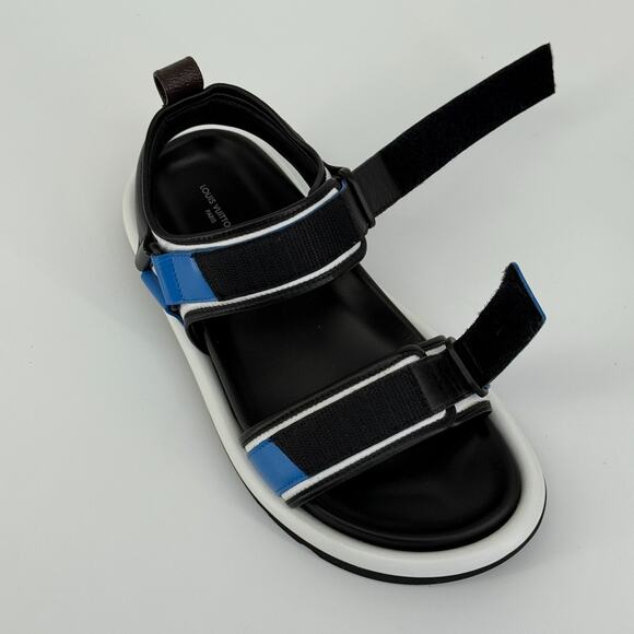 Louis Vuitton Pool Pillow Strap Sandals Blue Designer Rare Leather US 8.5 39 - Picture 13 of 15